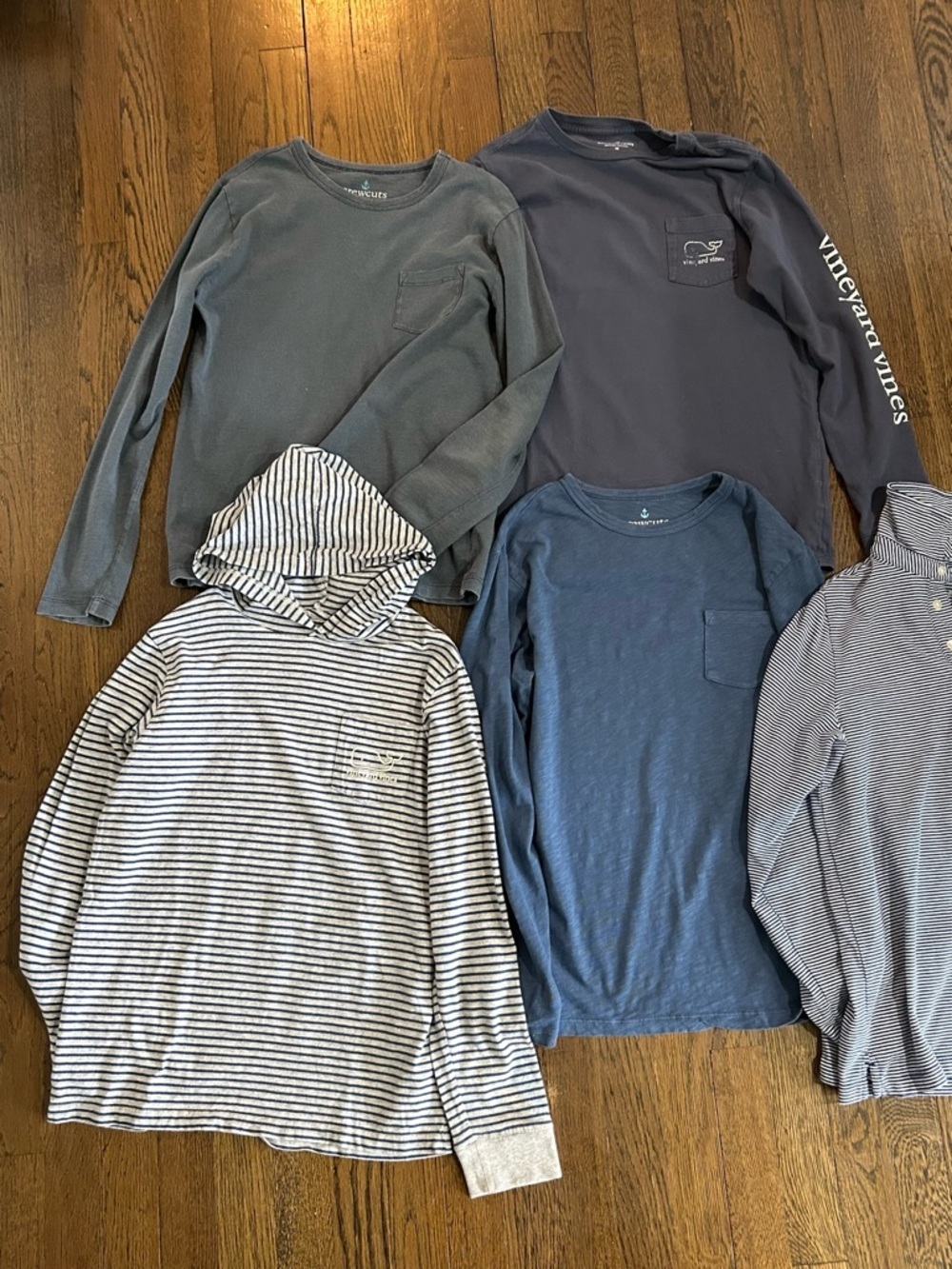 Vineyard Vines Kids Long-Sleeve Tops in Navy, Blue, Gray & Stripe - Picture 2 of 9